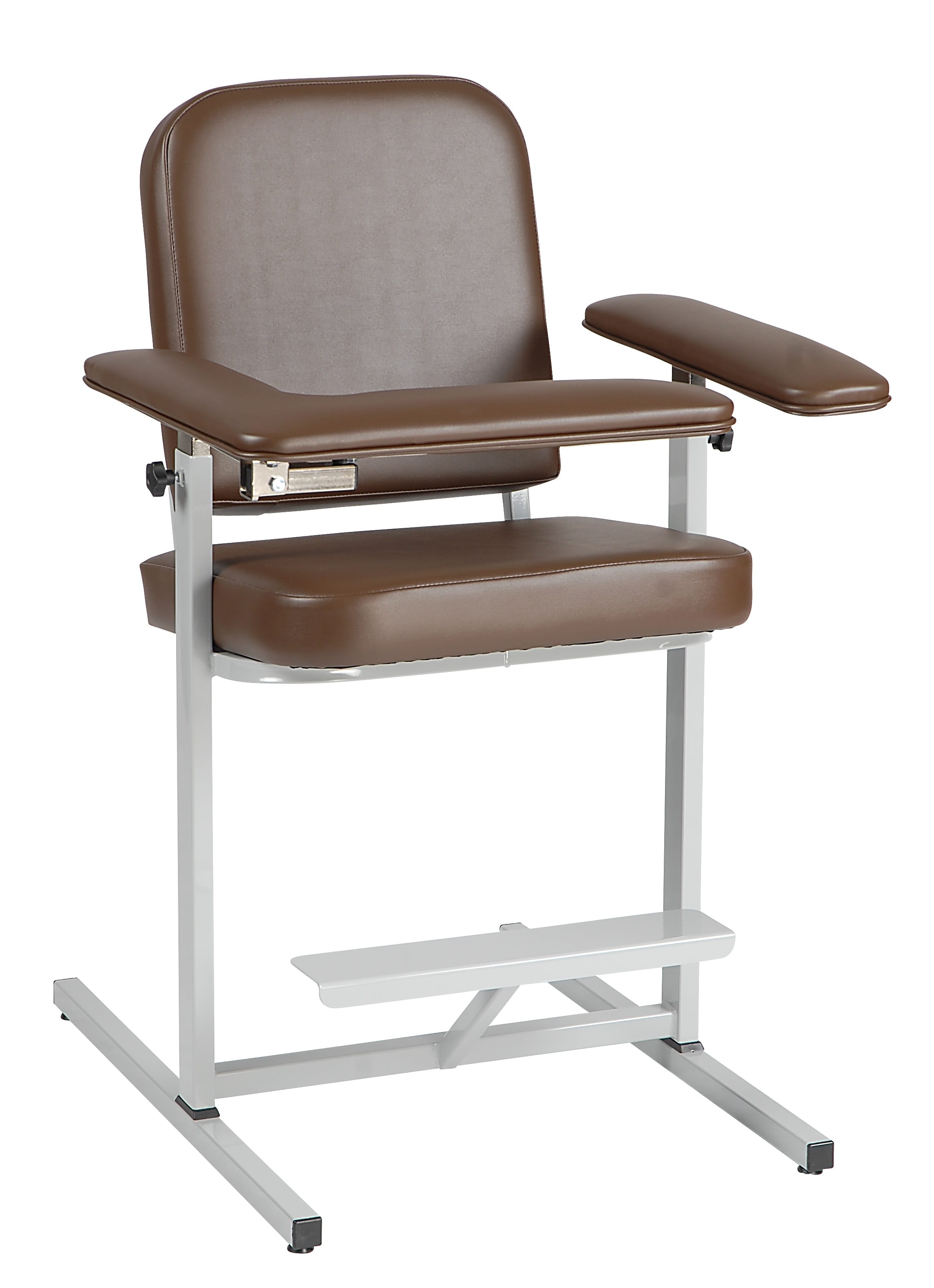 Fully Upholstered Narrow Tall Height Space Saving Blood Draw Chair with Footrest