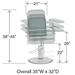 Adjustable Hydraulic Lift Blood Draw Chair with L-Arm - 1202-LU/AH