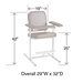 Fully Upholstered Narrow Tall Height Space Saving Blood Draw Chair with Footrest - 1202-LU/XT/N
