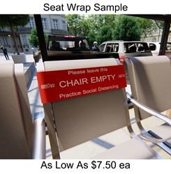 "Out of Service" Seat Back Wraps & Drapes 