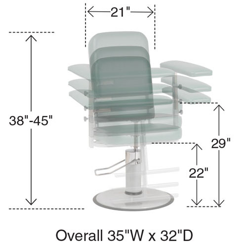 Adjustable Hydraulic Lift Blood Draw Chair with L-Arm - Image 2
