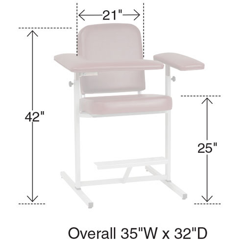 Tall Blood Draw Chair Fully Upholstered with L-Arm - Image 2