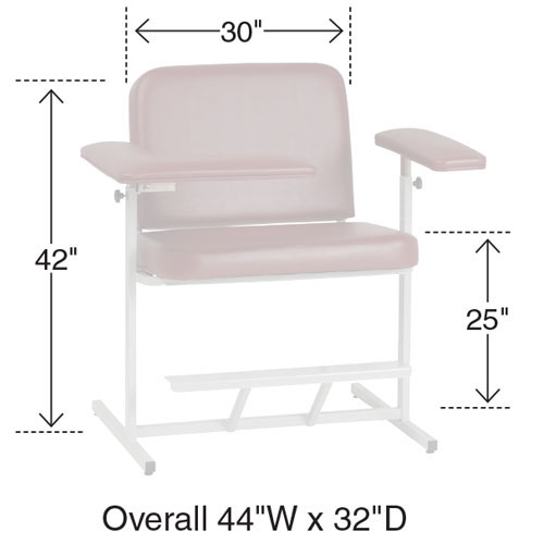Extra Wide Fully Upholstered Blood Draw Chair L-Arm & Footrest - Image 2
