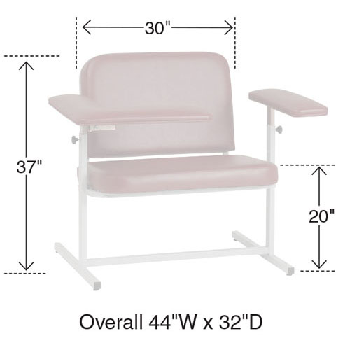 Fully Upholstered Bariatric Blood Draw Chair with L-Arm - Image 2