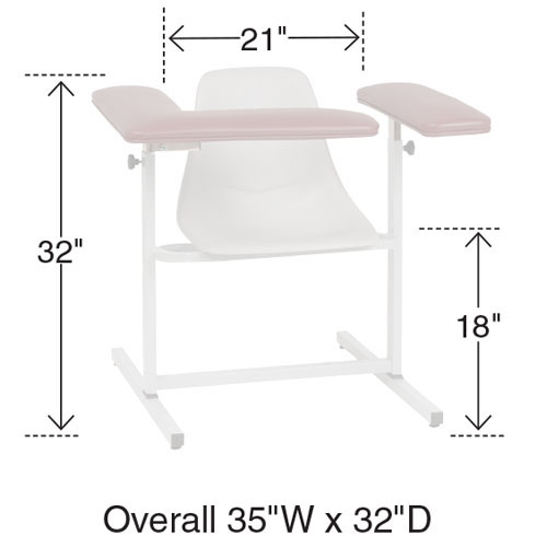 Standard Height Blood Draw Chair with Contoured Seat - Image 2