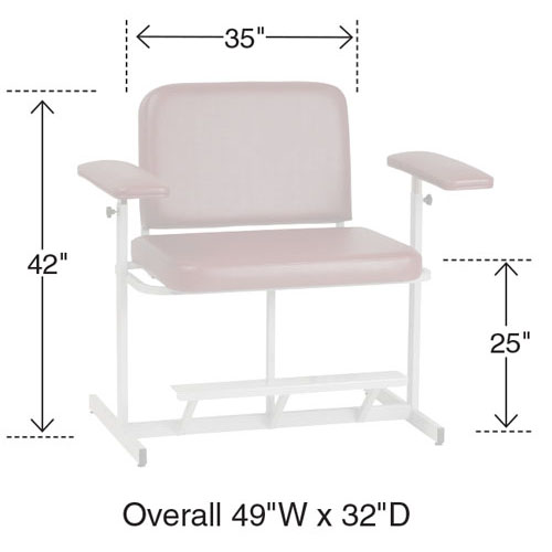 Extra Wide & Tall Blood Draw Chair Fully Upholstered with Footrest - Image 2