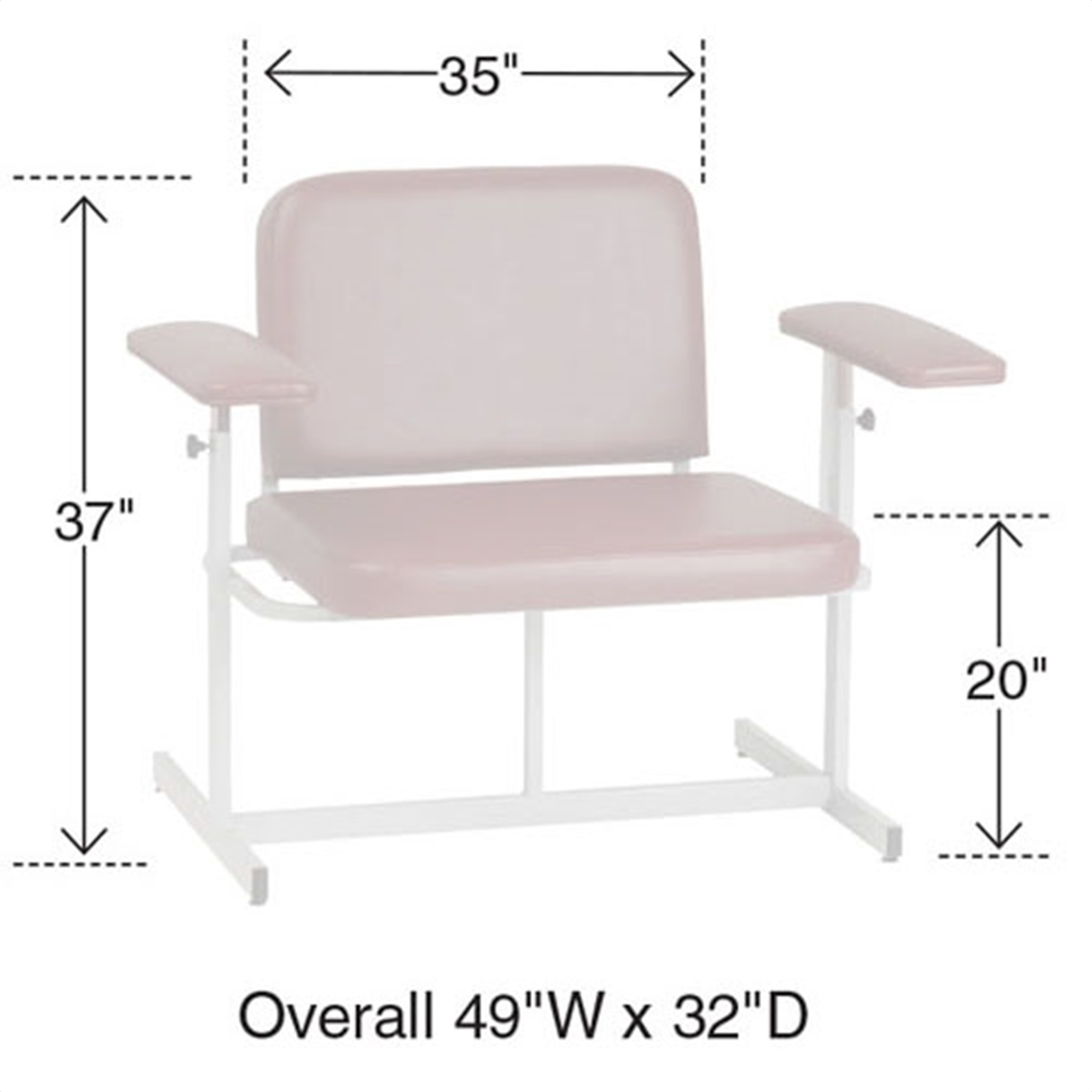 Extra Wide Fully Upholstered Bariatric Blood Draw Chair - Image 2