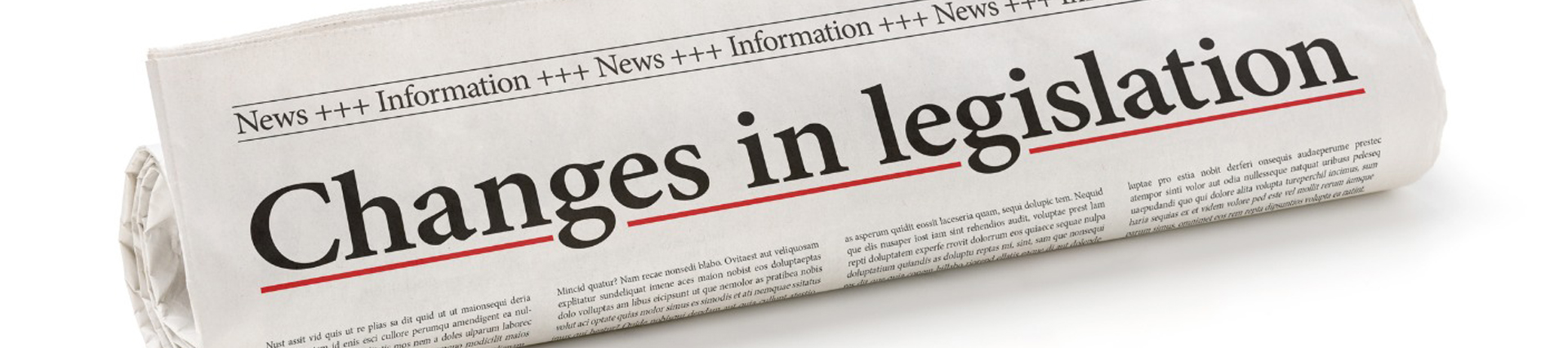 A newspaper that says changes in legislation