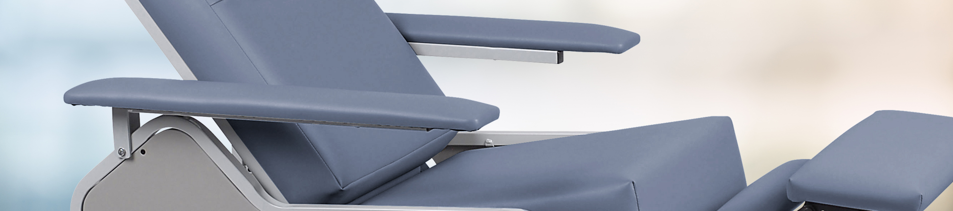 custom comfort medtek blue reclining medical chair