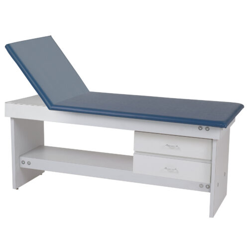 Custom Comfort adjustable back exam table with 2 drawers